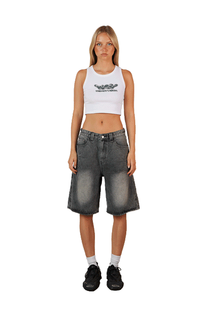 White Cropped Top