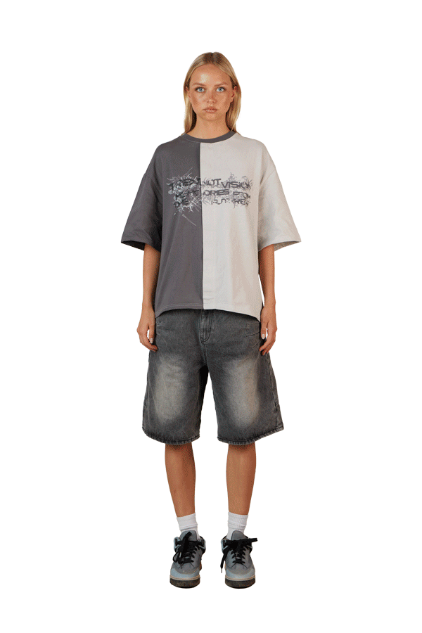 Grey Split Tee