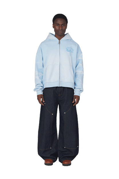 Baby Blue Zip Hoodie