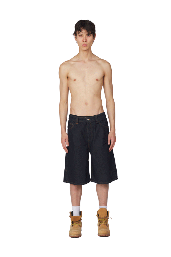 Blue Raw Jorts
