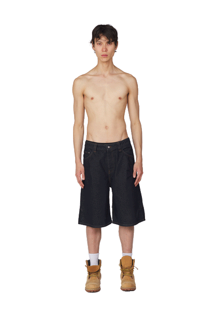 Blue Raw Jorts