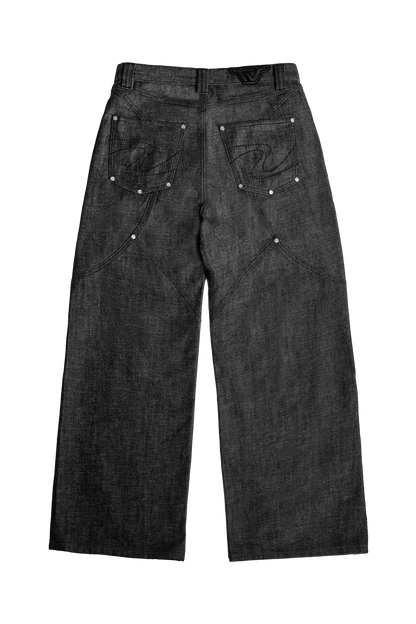 Raw Denim Jeans Black