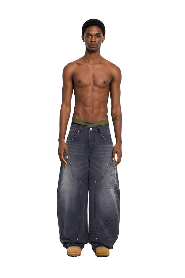 Scribbled Double Knee Pants – Trendt Vision Scribbled Double Knee Pants – Trendt Vision