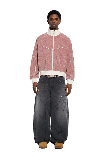 ジャケット・アウター trend vision Velour Track Jacket Pink Velour Track Jacket Pink – Trendt Vision