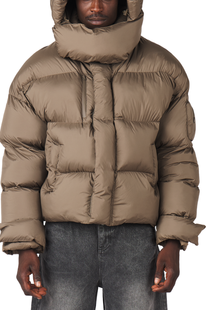 Mud Brown Puffer Jacket