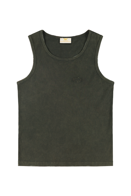 Olive "Echoes" Tank Top