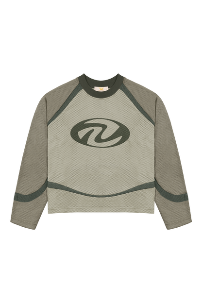 Olive Mesh Long Sleeve