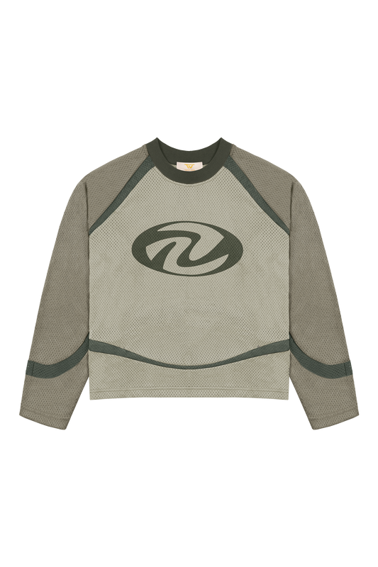 Olive Mesh Long Sleeve