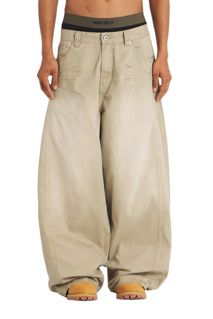 Herringbone Pants Beige PREORDER