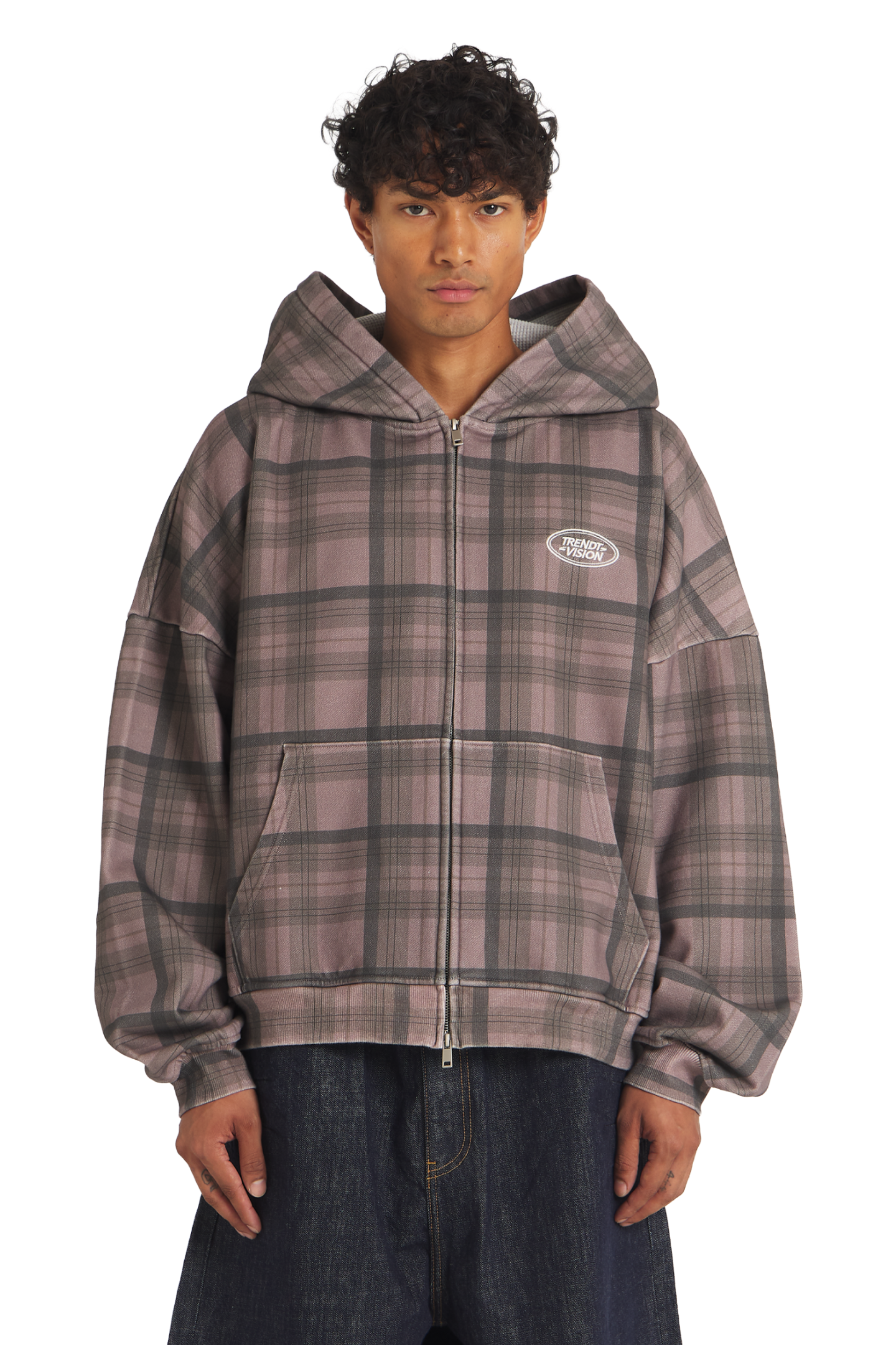 Plaid Zip Hoodie