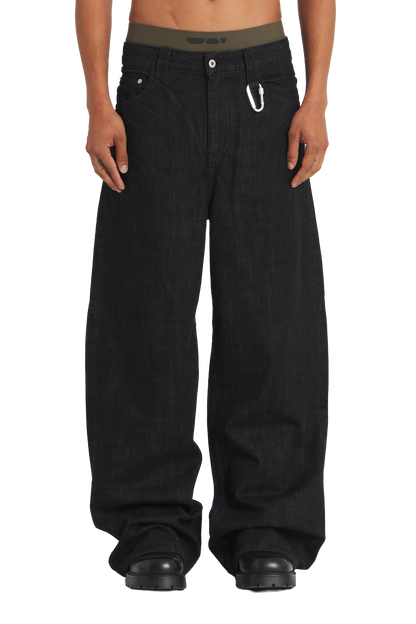 Raw Denim Jeans Black