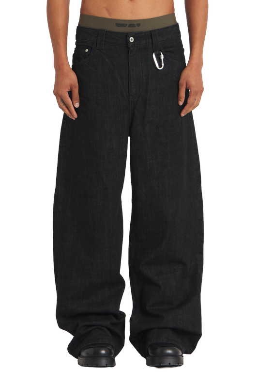 Raw Denim Jeans Black