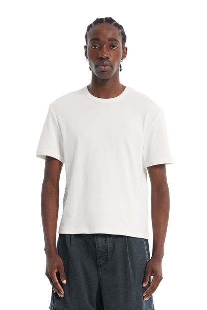Ribbed Slim Tee White