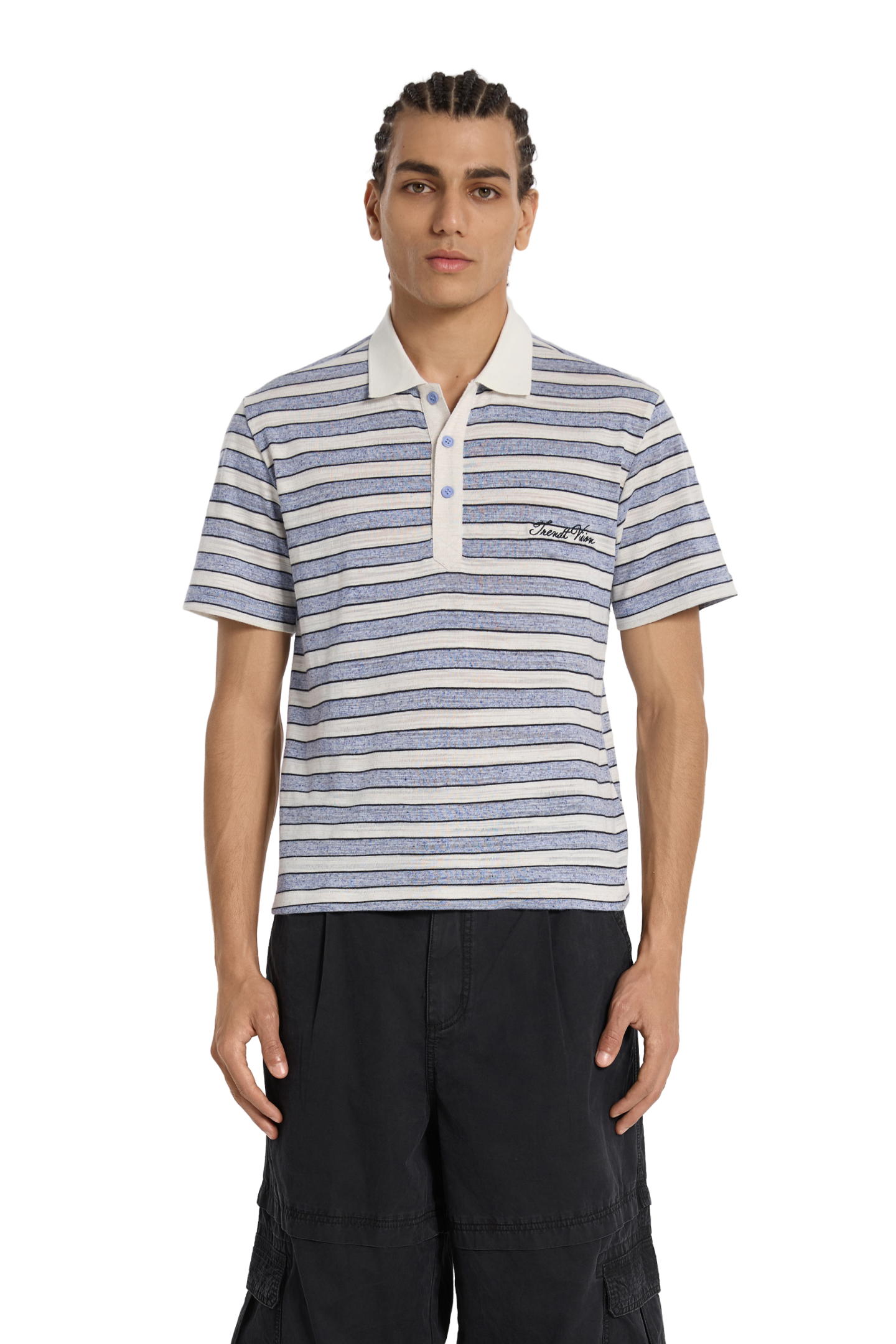 Striped Polo Shirt Light Blue