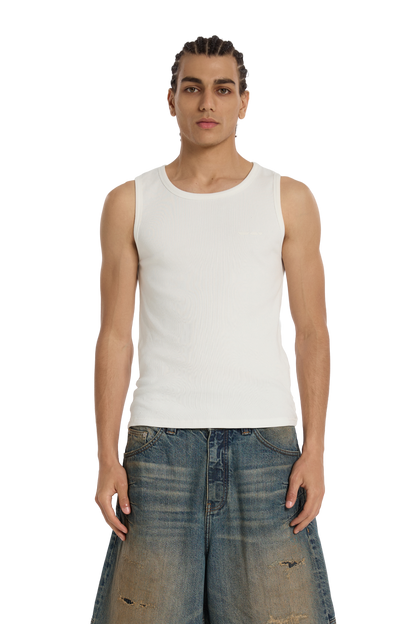 Ribbed Tank Top White