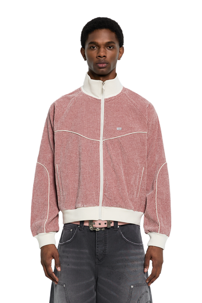 Velour Track Jacket Pink