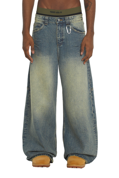 Washed Denim Yellow Blue