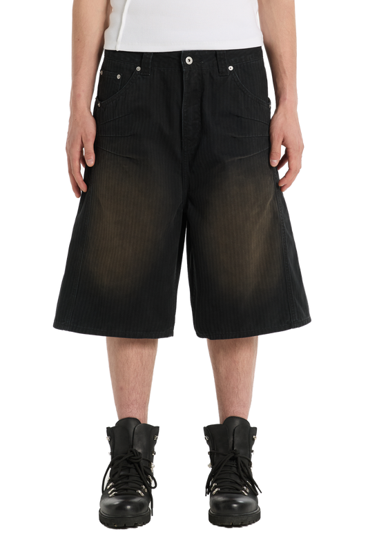 Herringbone Shorts Black