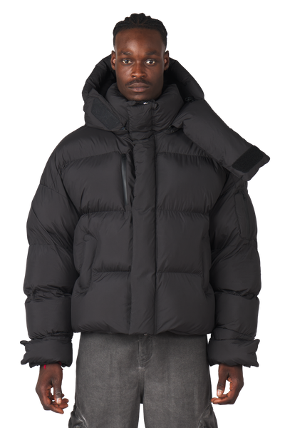 かつきくん着用　trendvision Puffer Jacket Black Puffer Jacket – Trendt Vision