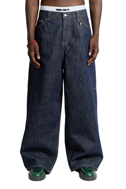 Raw Baggy Denim Jeans Blue