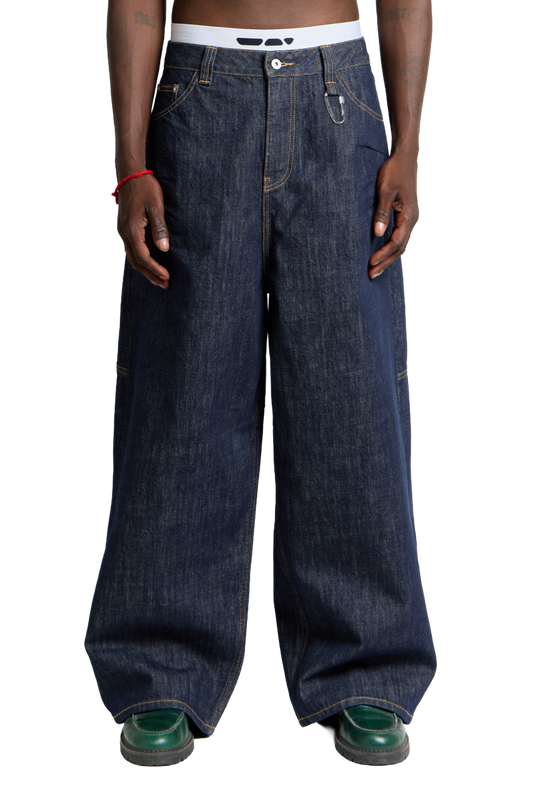 Raw Baggy Denim Jeans Blue