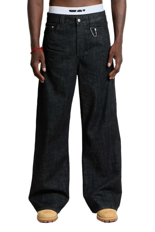 Raw Denim Jeans Black