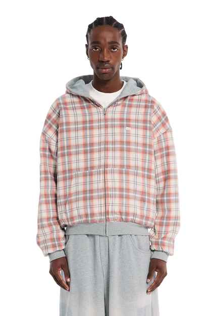 Reversible Flannel Zip-Hoodie Orange – Trendt Vision