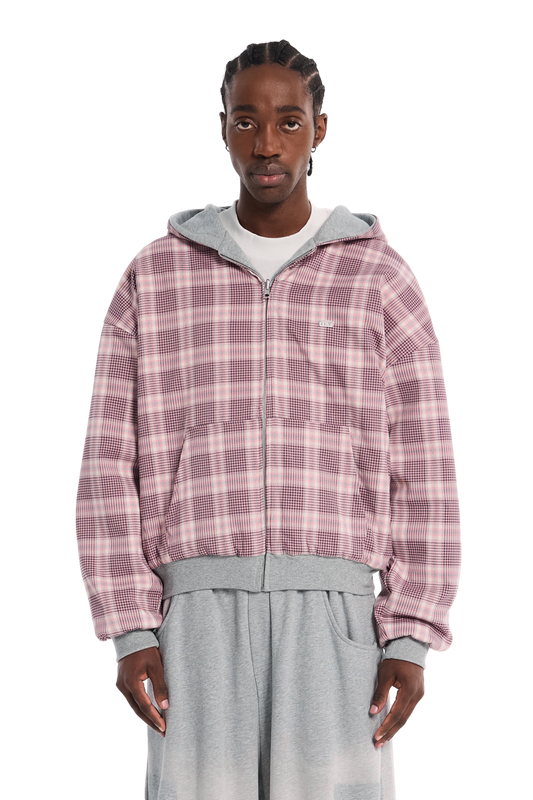 Reversible Flannel Zip-Hoodie Pink – Trendt Vision Reversible Flannel Zip-Hoodie Pink – Trendt Vision