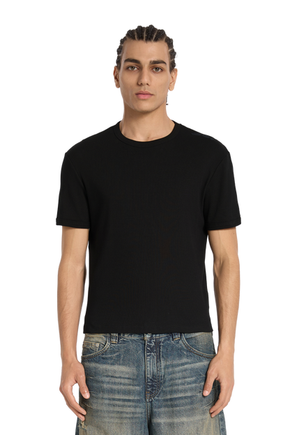 Ribbed Slim Tee Black