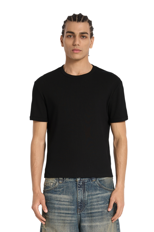 Ribbed Slim Tee Black