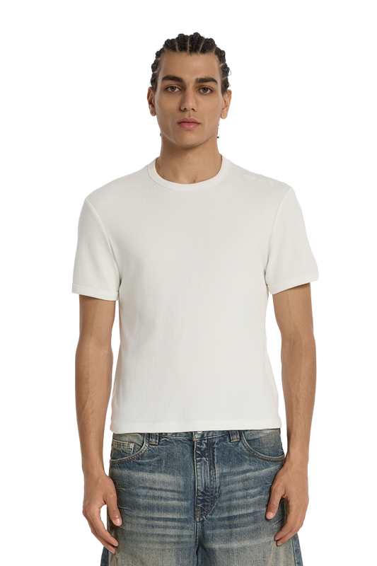 Ribbed Slim Tee White