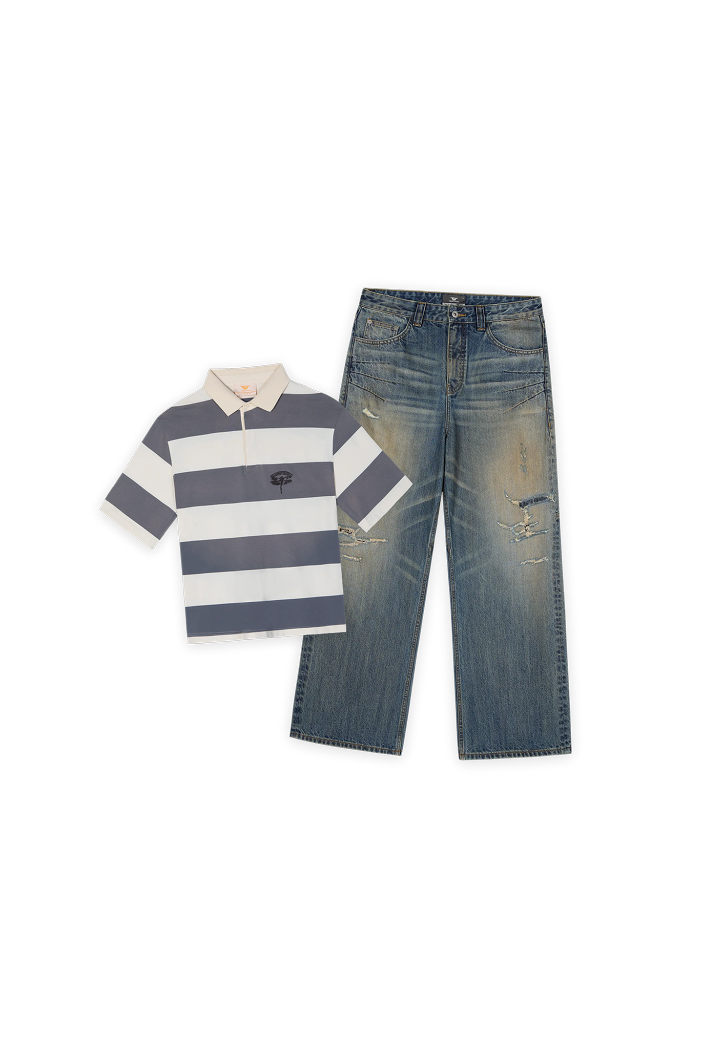Polo Shirt Blue x Scar Denim Sand Blue