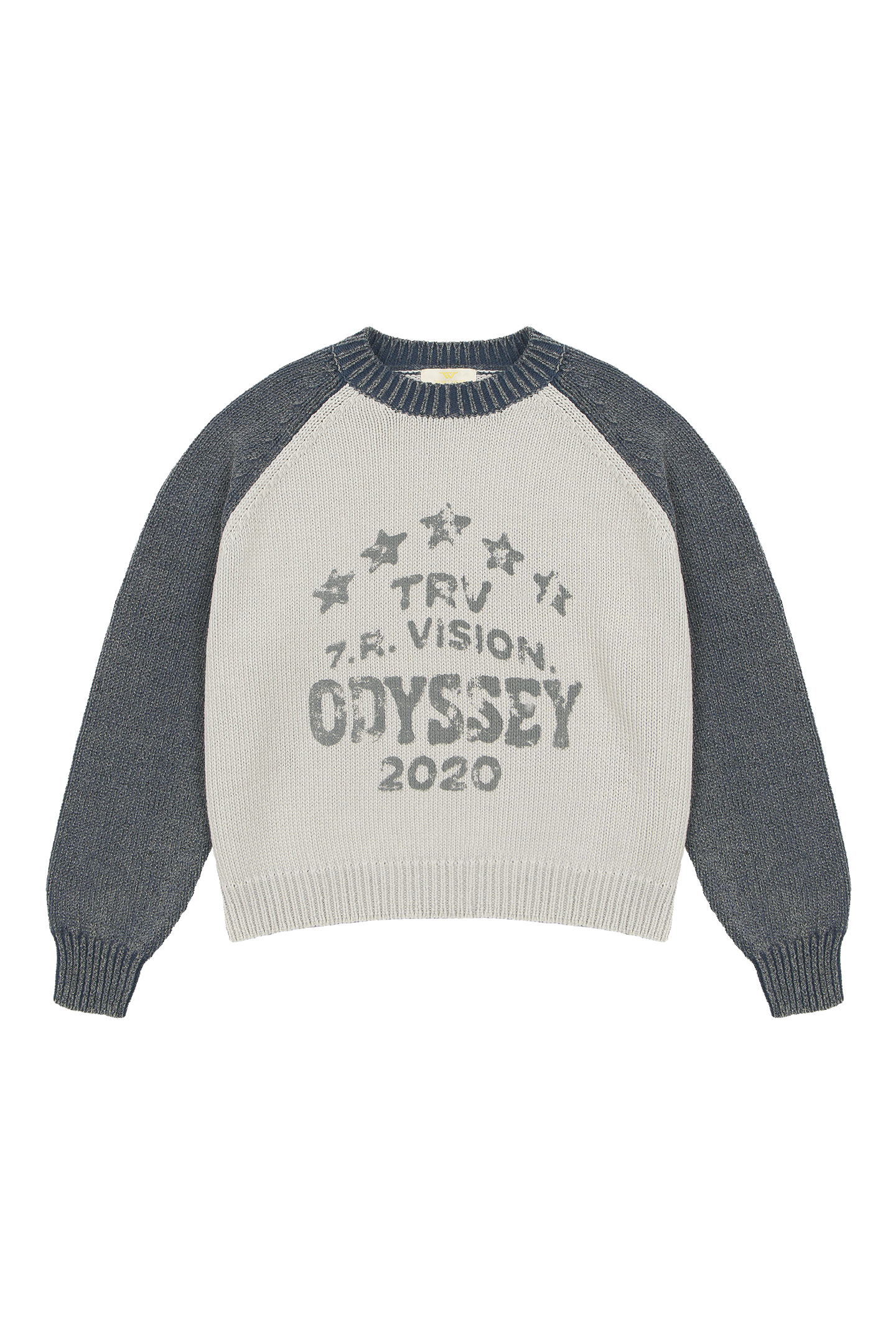 Raglan Knit Sweater Blue Grey