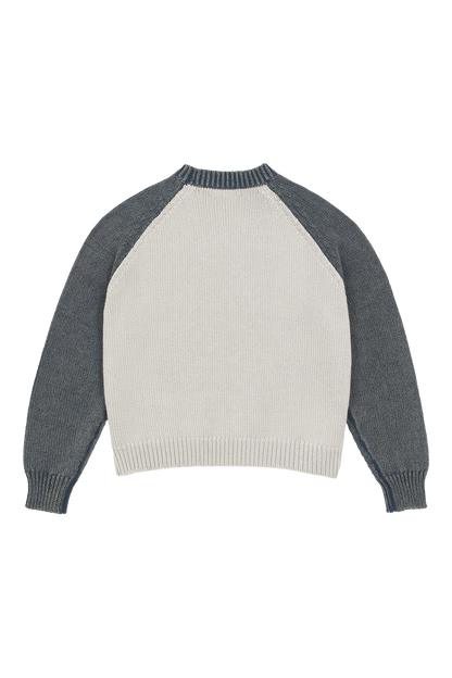 Raglan Knit Sweater Blue Grey