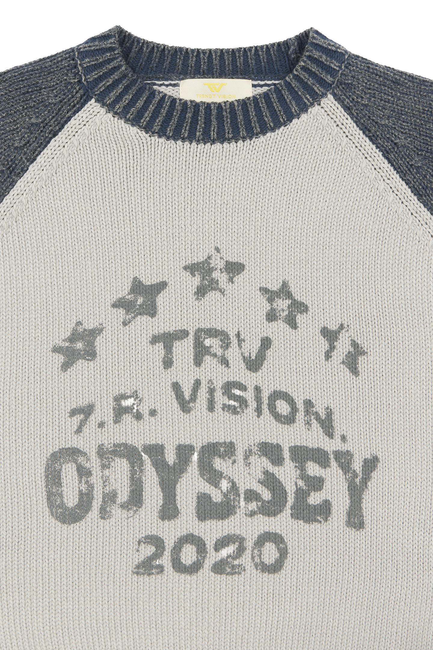 Raglan Knit Sweater Blue Grey