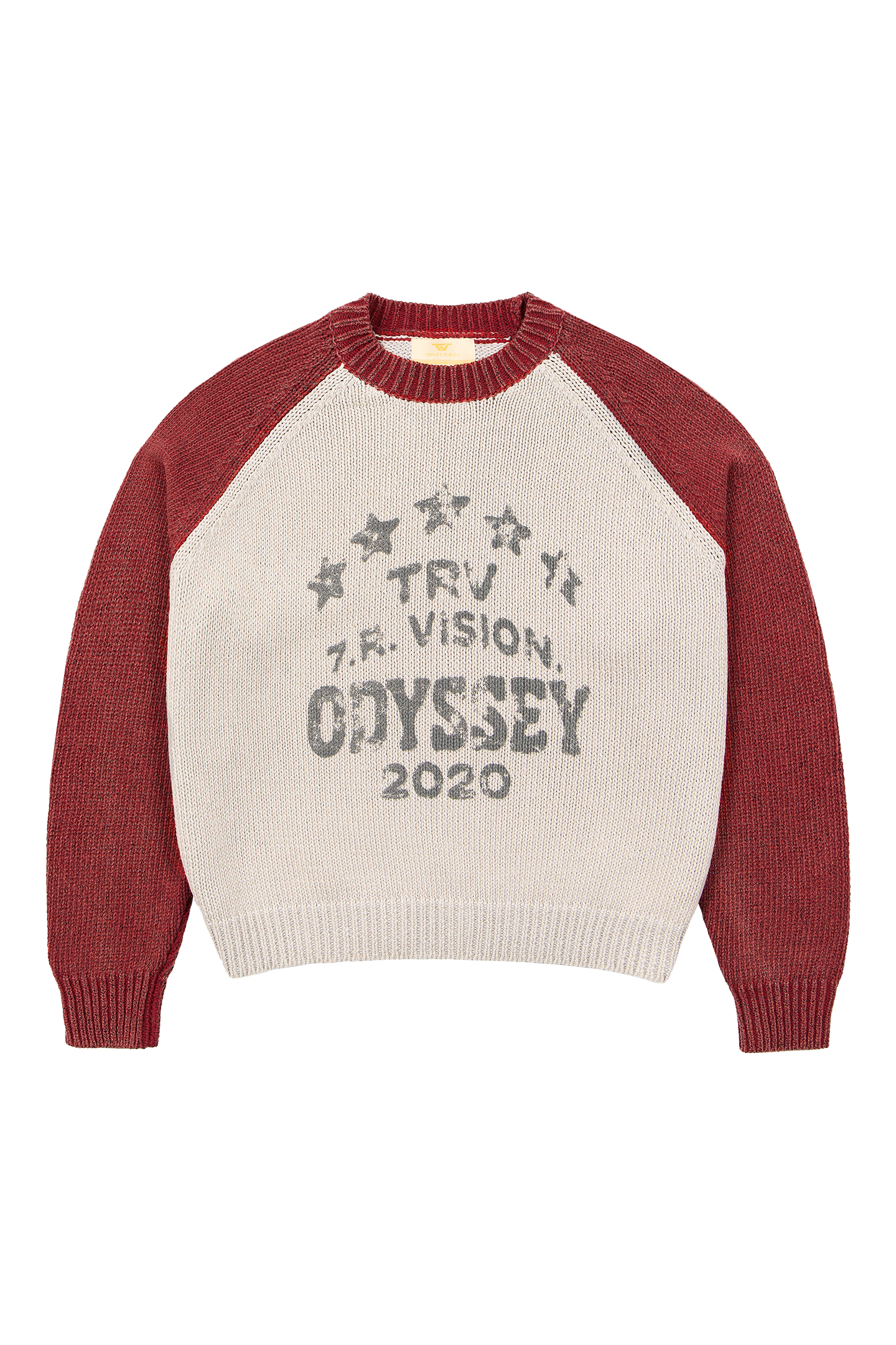 Raglan Knit Sweater Red