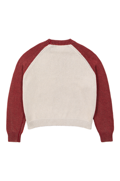 Raglan Knit Sweater Red