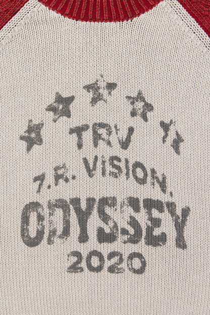 Raglan Knit Sweater Red