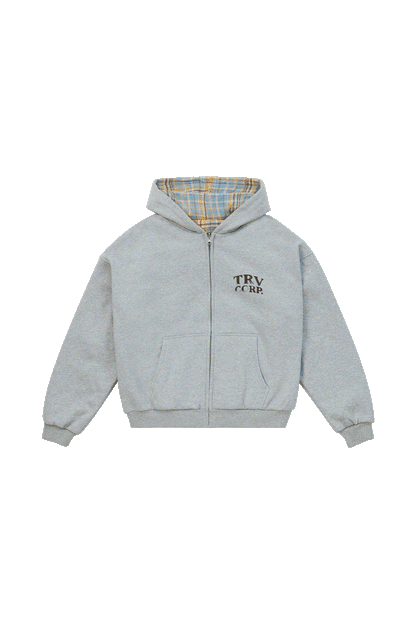 Reversible Flannel Zip-Hoodie Yellow
