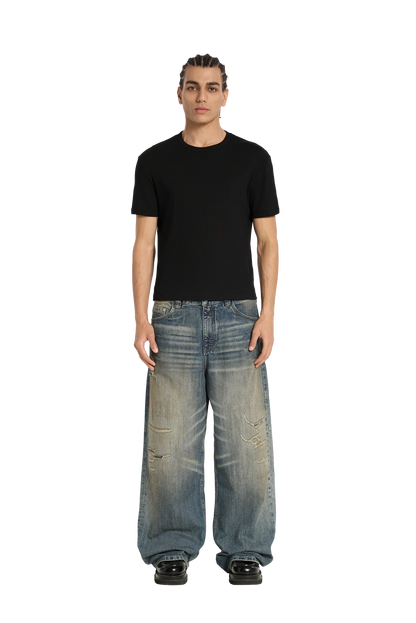 Ribbed Slim Tee Black