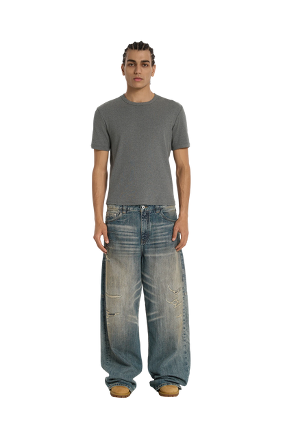 Ribbed Slim Tee Anthracite
