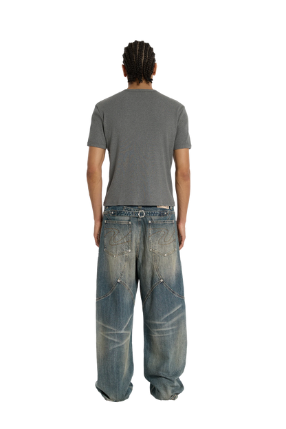 Ribbed Slim Tee Anthracite
