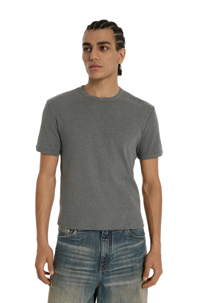 Ribbed Slim Tee Anthracite