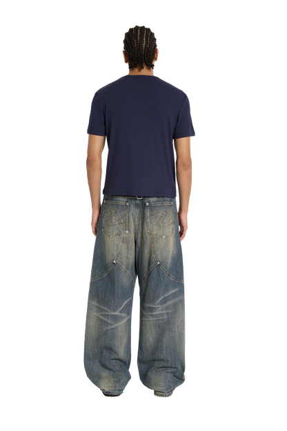 Ribbed Slim Tee Navy