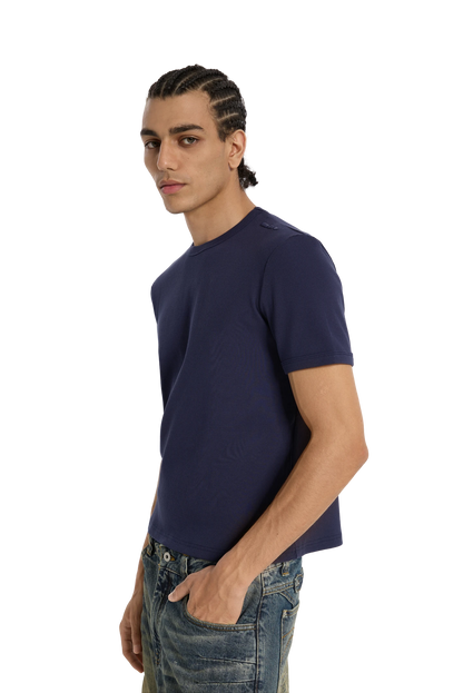 Ribbed Slim Tee Navy