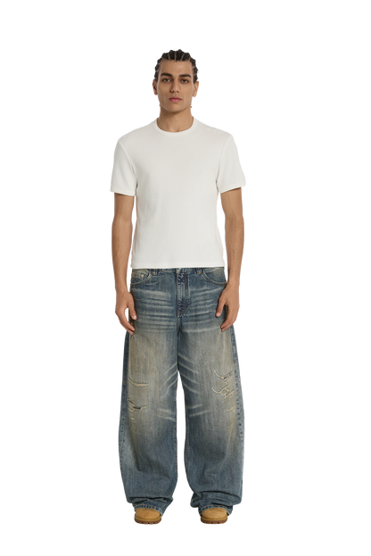 Ribbed Slim Tee White