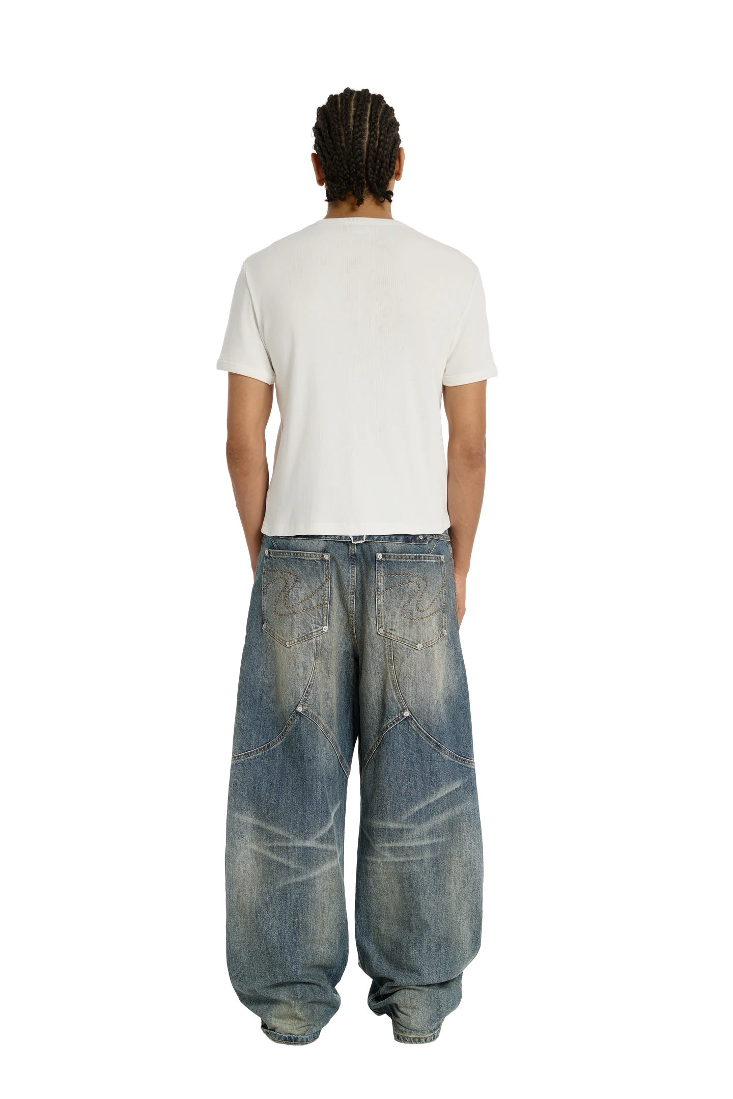 Ribbed Slim Tee White