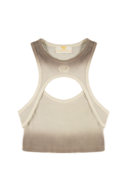 Vintage White "Echoes" Crop Top