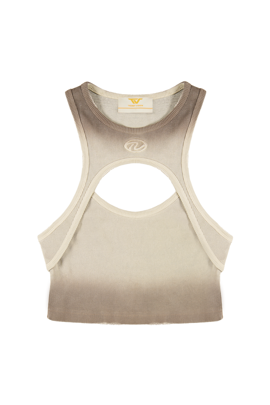 Vintage White "Echoes" Crop Top