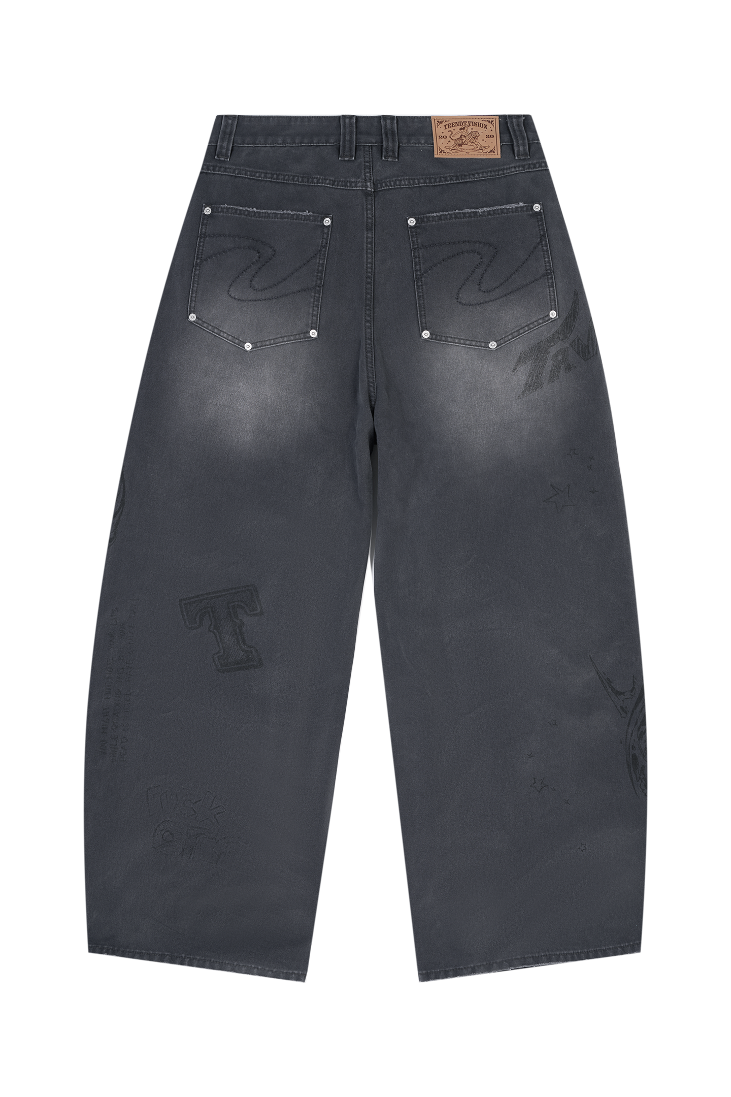Scribbled Double Knee Pants